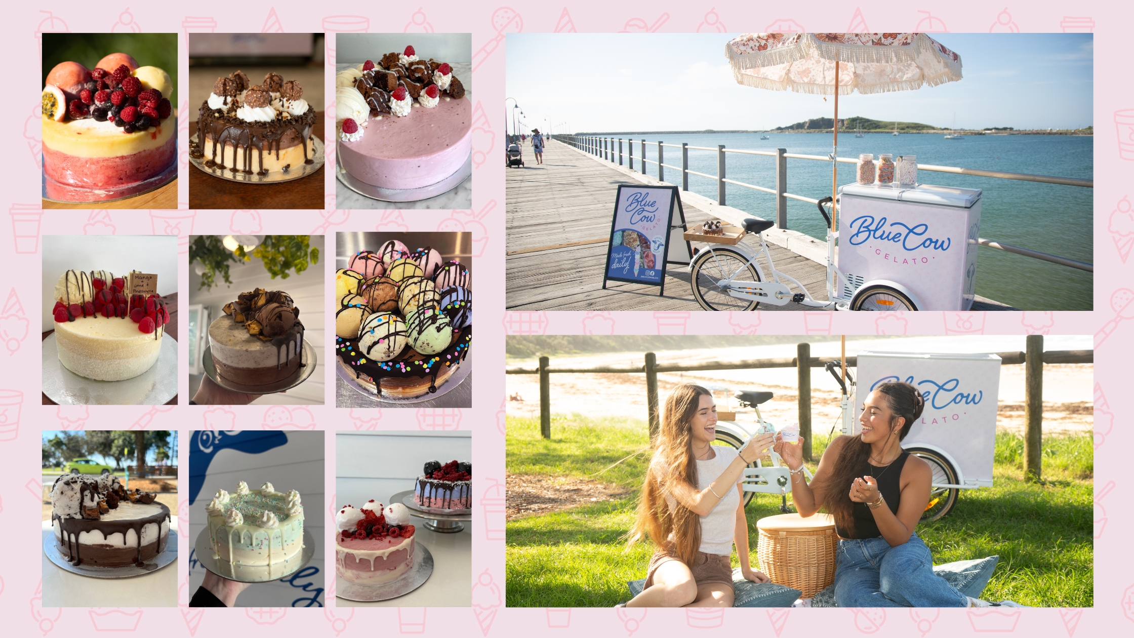 Blue Cow event catering in NSW | gelato cakes | frozen dessert bar